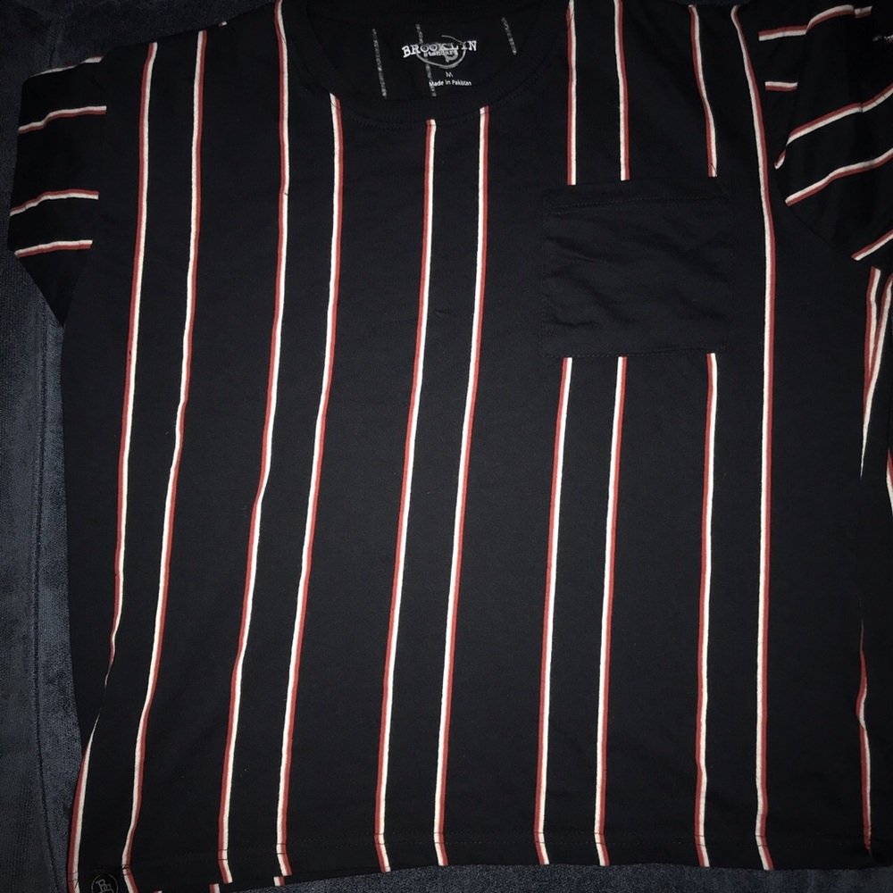 Black vintage vertical striped T-shirt One size